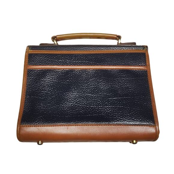 Vtg Dooney & Bourke All Weather Leather Blue Grain Leather Crossbody Satchel - Picture 2 of 8